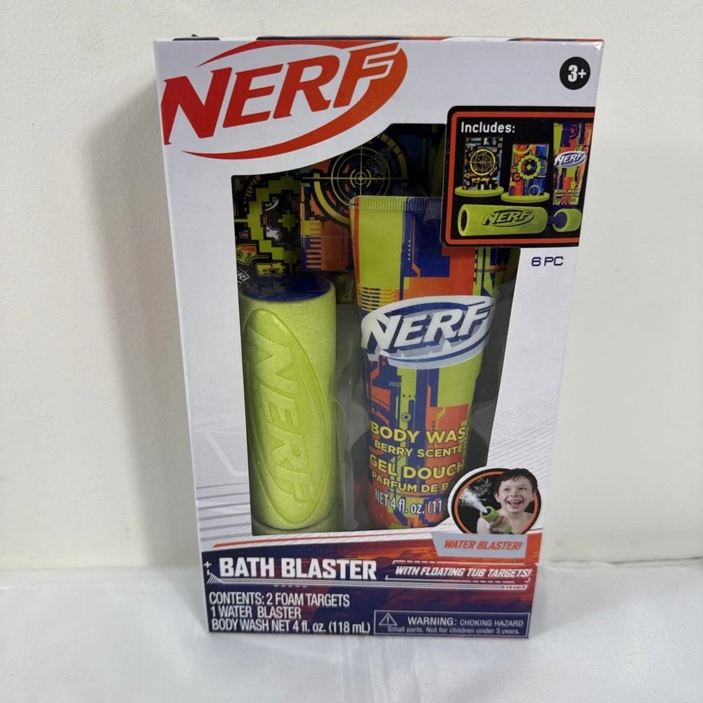 New‎ Nerf Bath Blaster and Targets with Body Wash Kids Gift Set